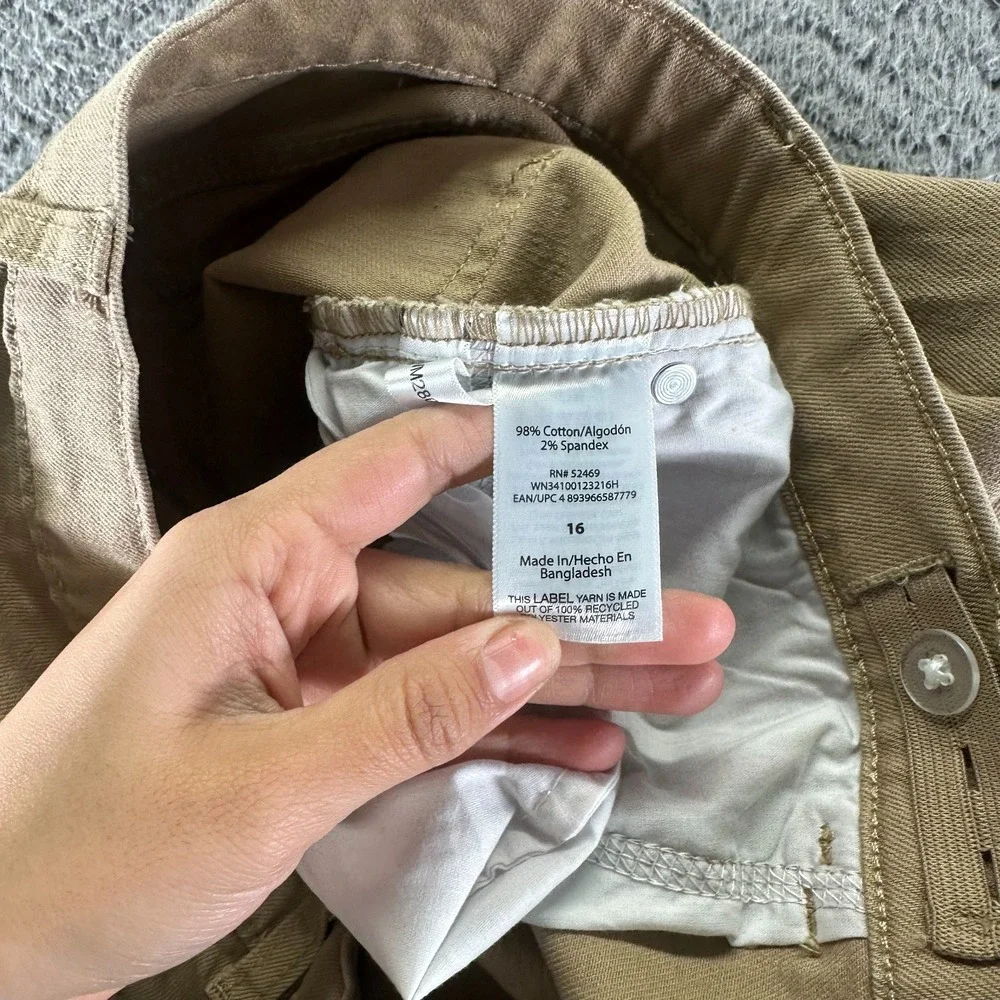 Wonder Nation Jeans Boys 16 Brown Cotton Denim Straight‎ Slim Workwear Stretch